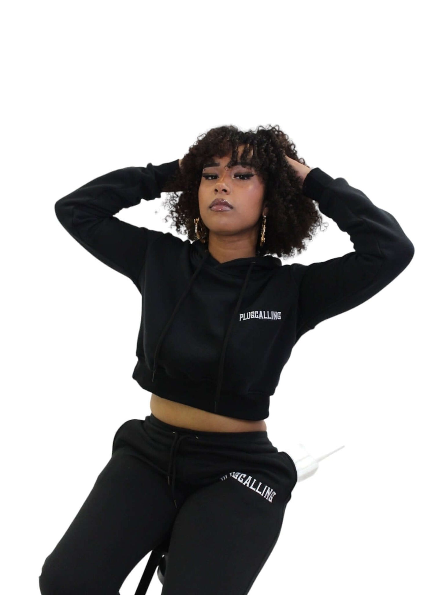 PC CROP HOODIE - Plug Calling-