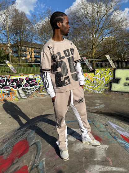 REVIVAL DOUBLE LAYER T-SHIRT - PEBBLE GREY