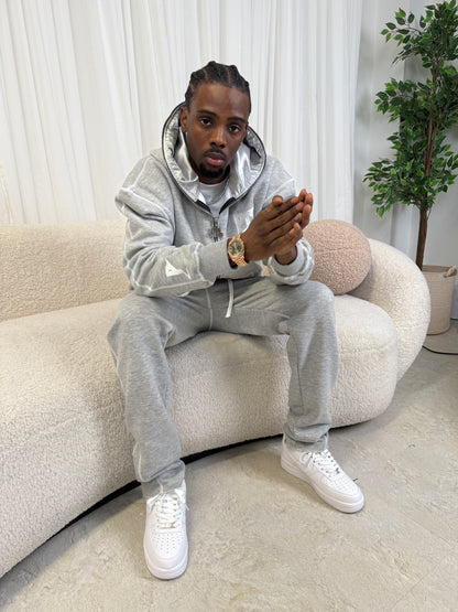 Retro Resilience Zip Hoodie - Grey