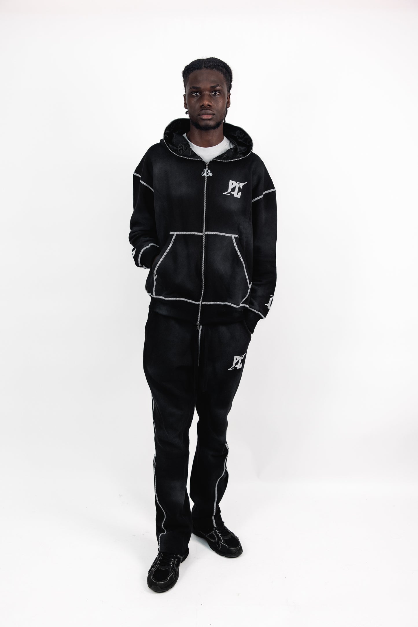 UNISEX RETRO JOGGERS - BLACK